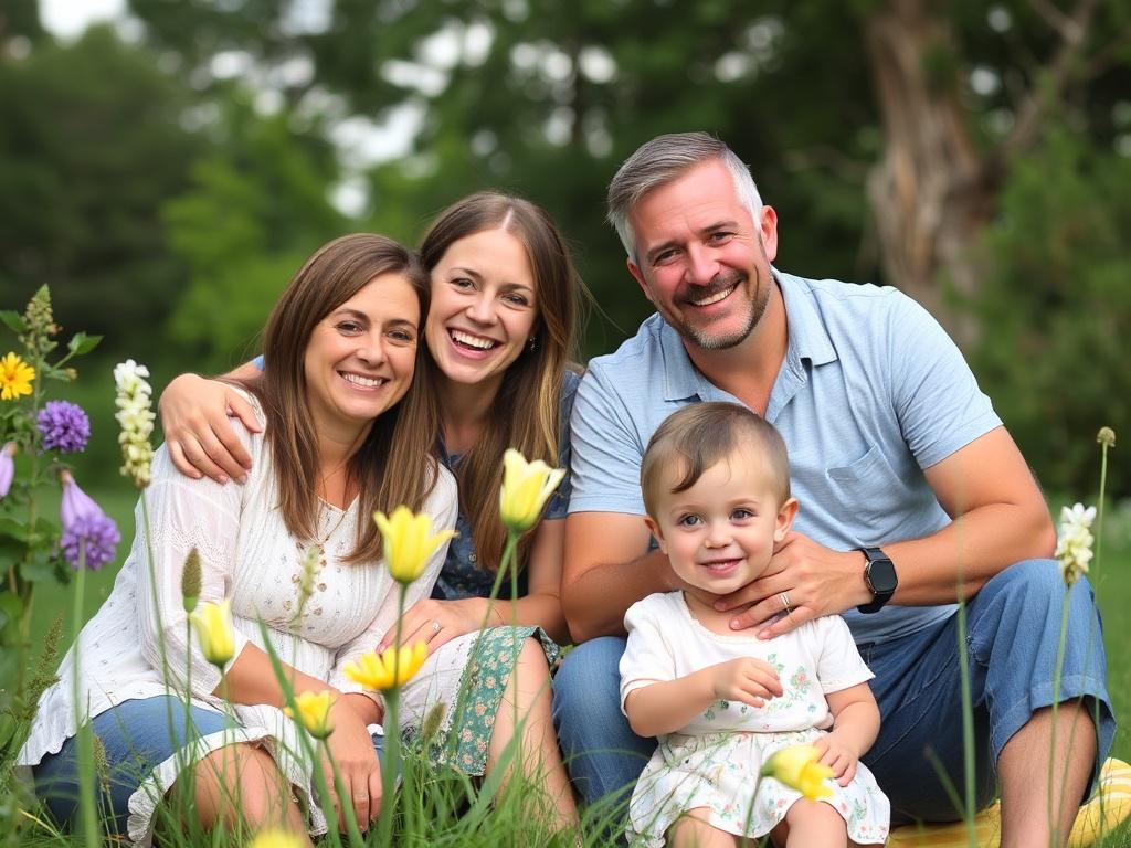 I am happy with my family.фото